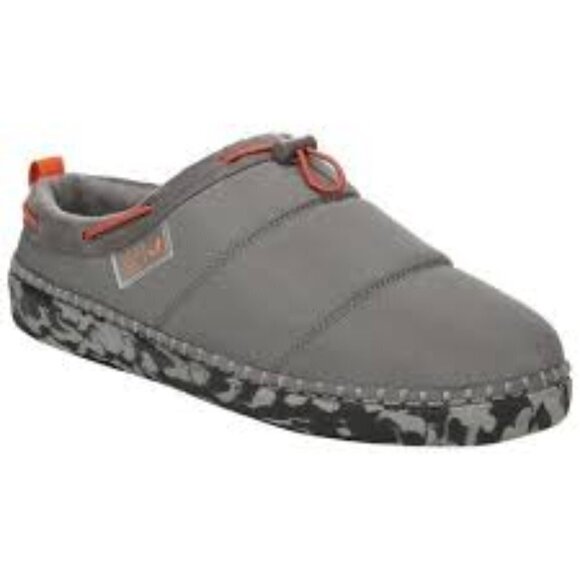 Dr. Scholl's Men's Cozy Bro Grey Nylon Slippers 8M Camo NWT NEW - Picture 1 of 13